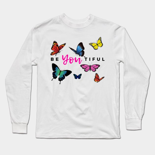 BeYOUtiful Butterfly Beauty Long Sleeve T-Shirt by Hypnotic Highs